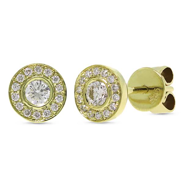 0.26ct 14k Yellow Gold Diamond Stud Earrings