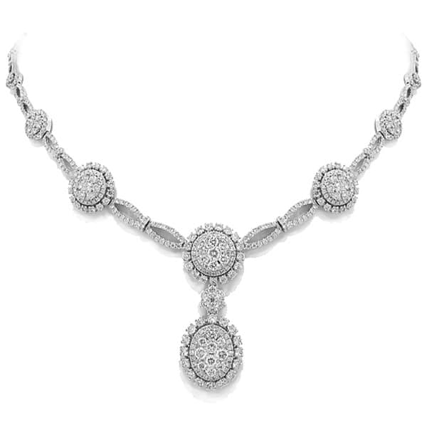 7.93ct 14k White Gold Diamond Necklace