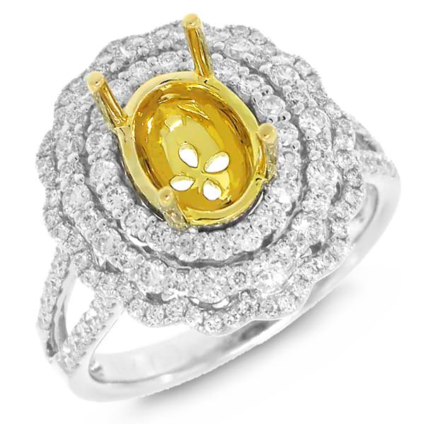 0.92ct 18k Two-tone Gold Diamond Semi-mount Ring