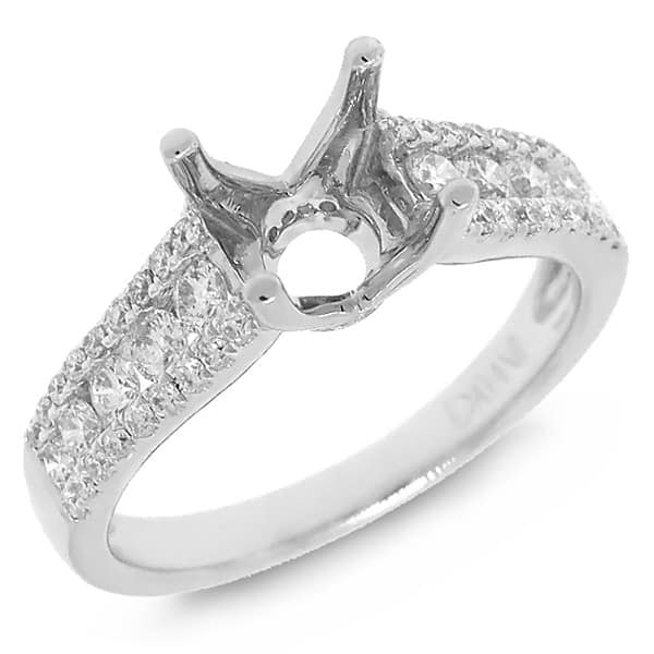 0.59ct 14k White Gold Diamond Semi-mount Ring