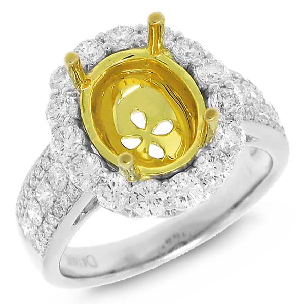 1.21ct 18k Two-tone Gold Diamond Semi-mount Ring