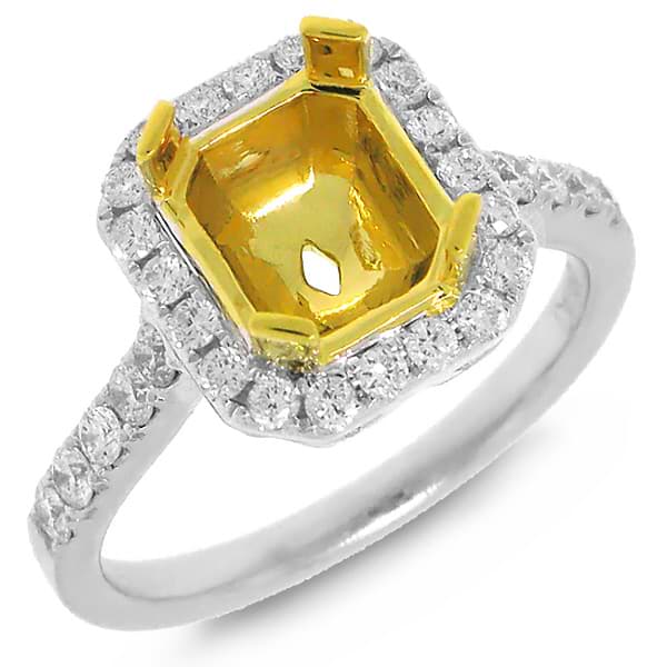 0.54ct 18k Two-tone Gold Diamond Semi-mount Ring