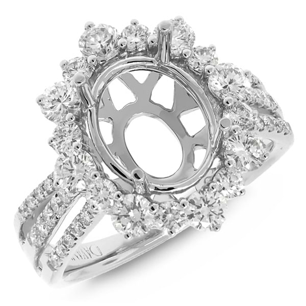 1.36ct 18k White Gold Diamond Semi-mount Ring