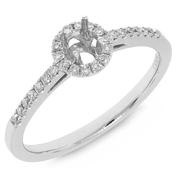 0.16ct 14k White Gold Diamond Semi-mount Ring