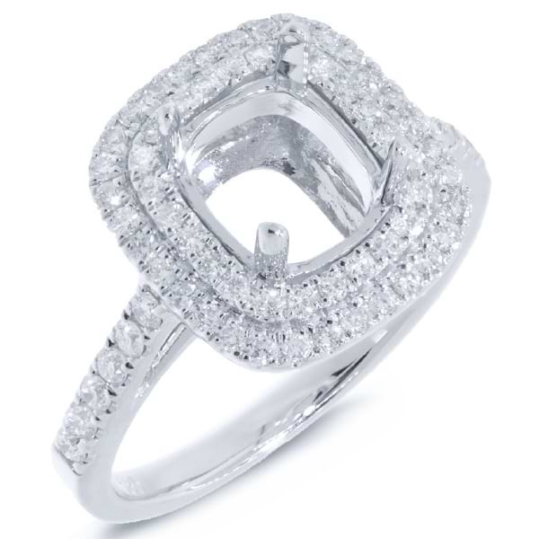 0.56ct 14k White Gold Diamond Semi-mount Ring