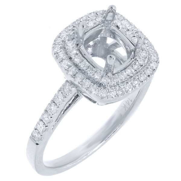 0.43ct 14k White Gold Diamond Semi-mount Ring