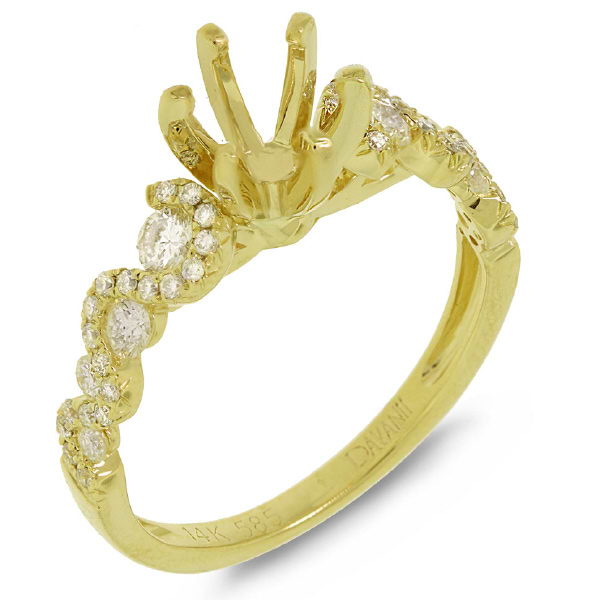0.54ct 14k Yellow Gold Diamond Semi-mount Ring