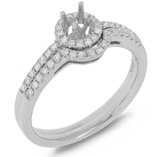 0.29ct 14k White Gold Diamond Semi-mount Ring 2-pc