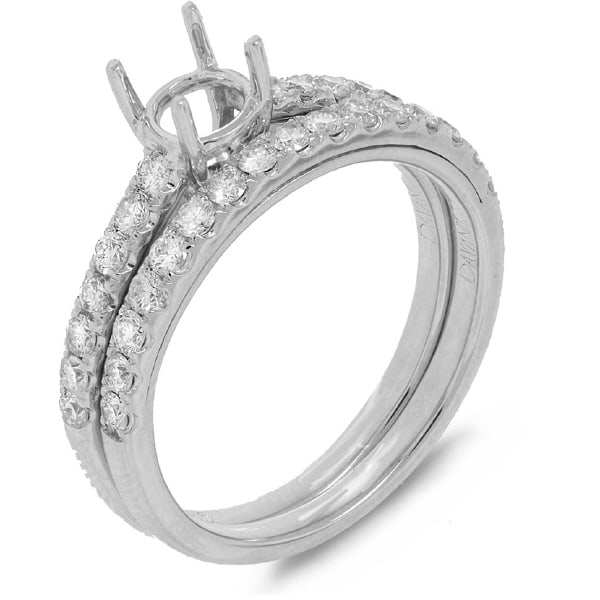 0.66ct 14k White Gold Diamond Semi-mount Ring