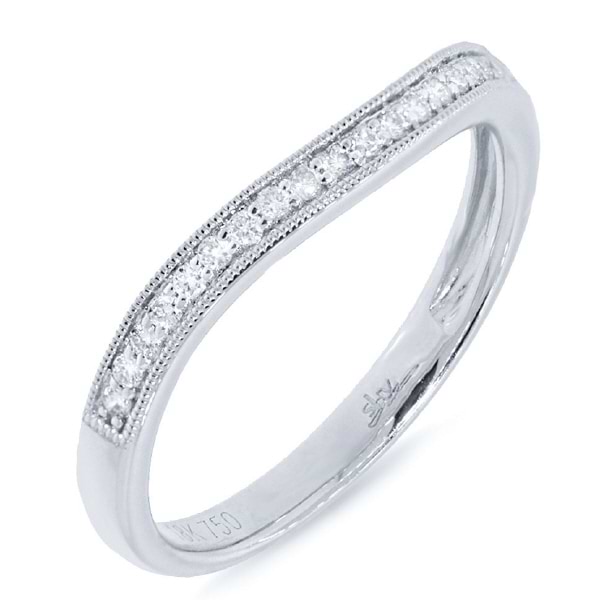 0.15ct 18k White Gold Diamond Lady's Curved Band