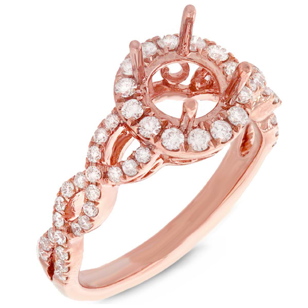 0.60ct 14k Rose Gold Diamond Semi-mount Ring