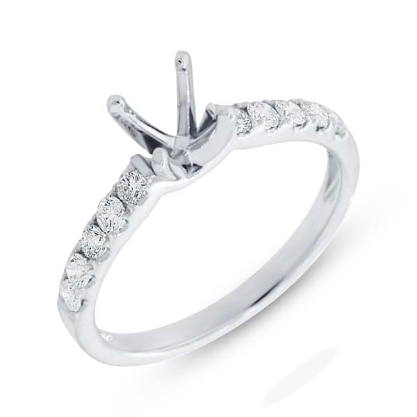 0.37ct 14k White Gold Diamond Semi-mount Ring