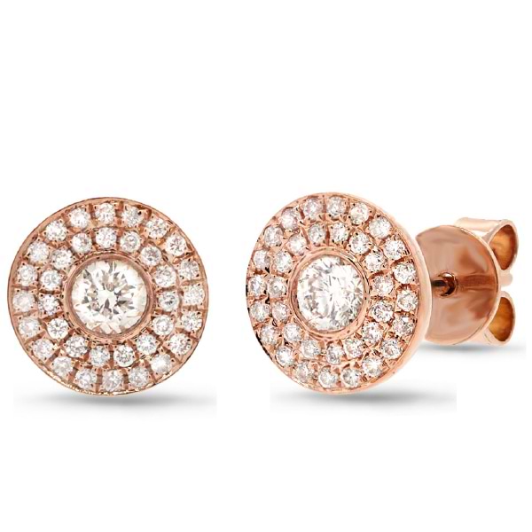 0.41ct 18k Rose Gold Diamond Stud Earrings
