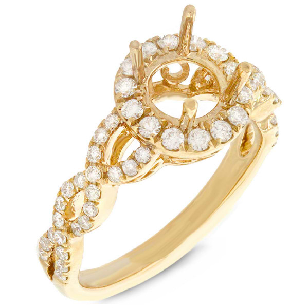 0.60ct 14k Yellow Gold Diamond Semi-mount Ring