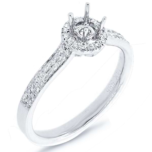0.18ct 14k White Gold Diamond Semi-mount Ring