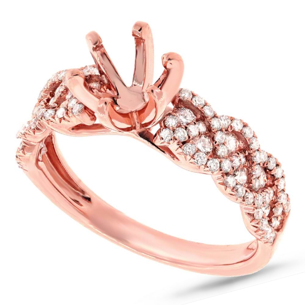 0.57ct 14k Rose Gold Diamond Semi-mount Ring