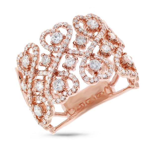 0.98ct 14k Rose Gold Diamond Heart Ring