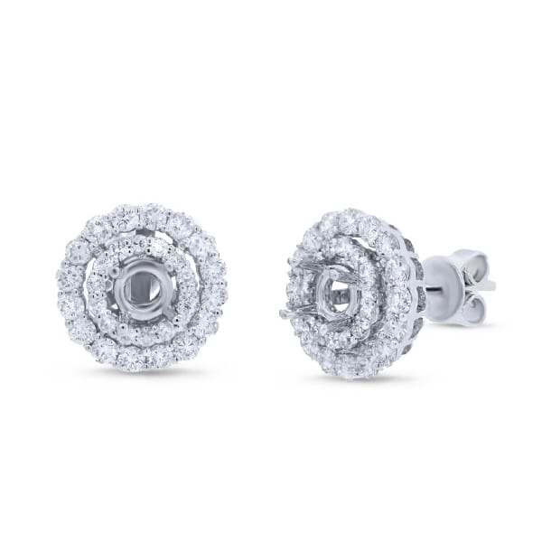 1.30ct 14k White Gold Diamond Semi-mount Earrings