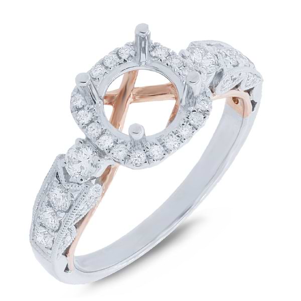 0.55ct 14k Two-tone Rose Gold Diamond Semi-mount Ring