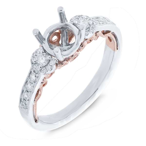 0.29ct 14k Two-tone Rose Gold Diamond Semi-mount Ring