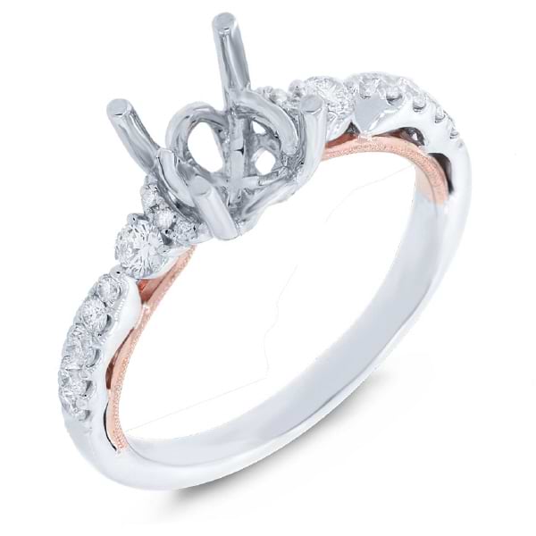 0.34ct 14k Two-tone Rose Gold Diamond Semi-mount Ring