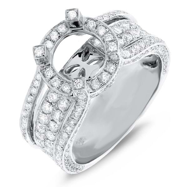 1.57ct 14k White Gold Diamond Semi-mount Ring