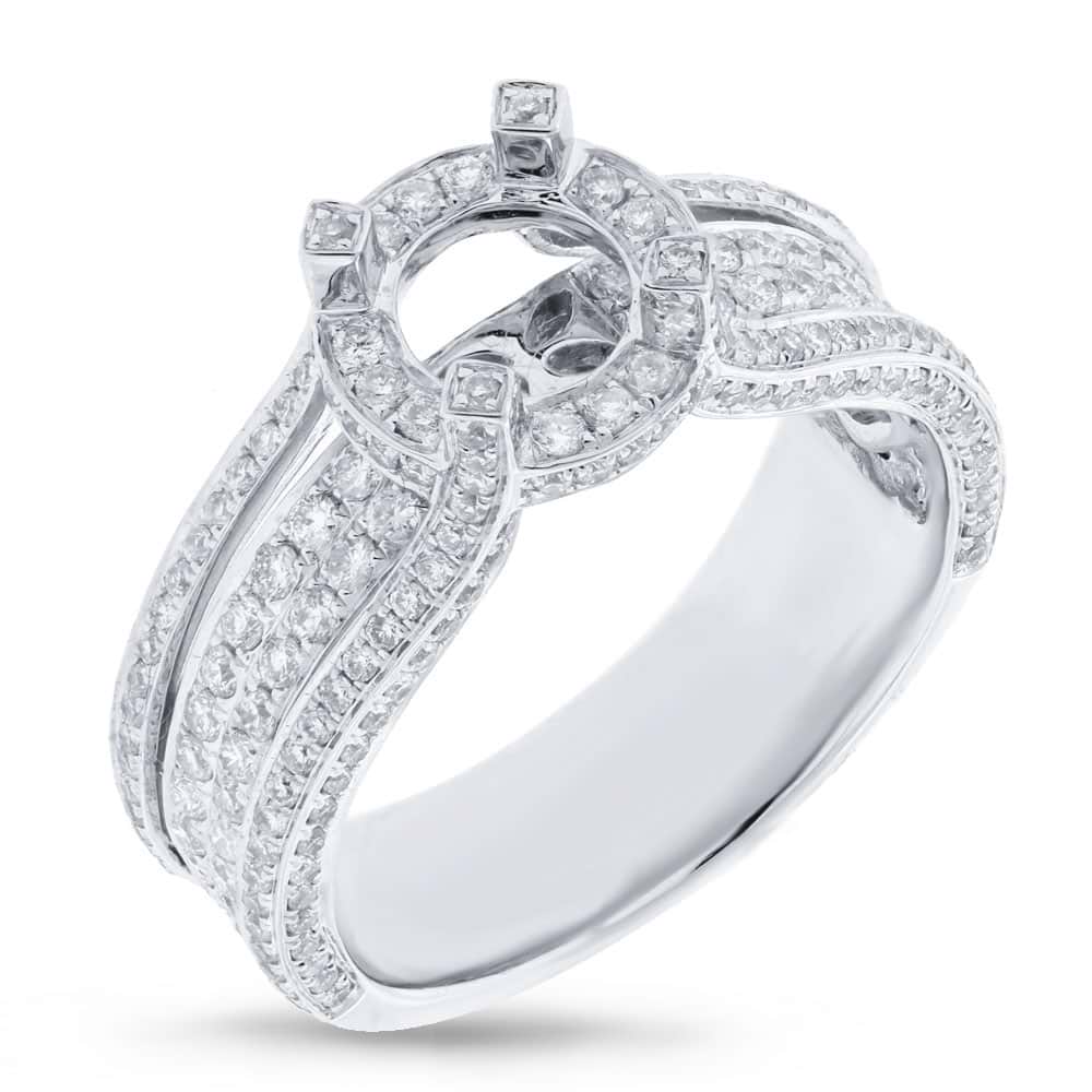 1.10ct 14k White Gold Diamond Semi-mount Ring