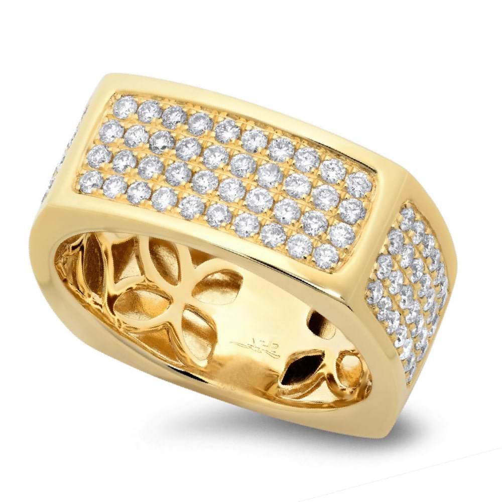 1.62ct 14k Yellow Gold Diamond Men's Ring