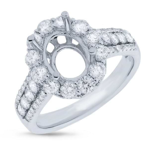 1.19ct 14k White Gold Diamond Semi-mount Ring