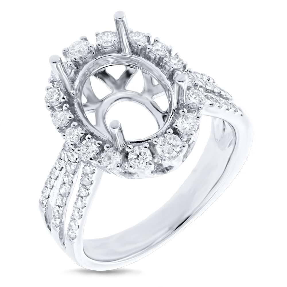 0.73ct 14k White Gold Diamond Semi-mount Ring