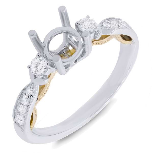0.34ct 14k Two-tone Gold Diamond Semi-mount Ring