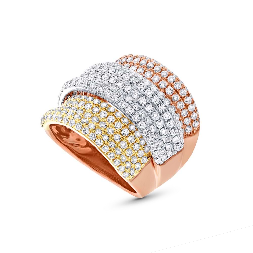 2.66ct 14k Three-tone Gold Diamond Lady's Ring