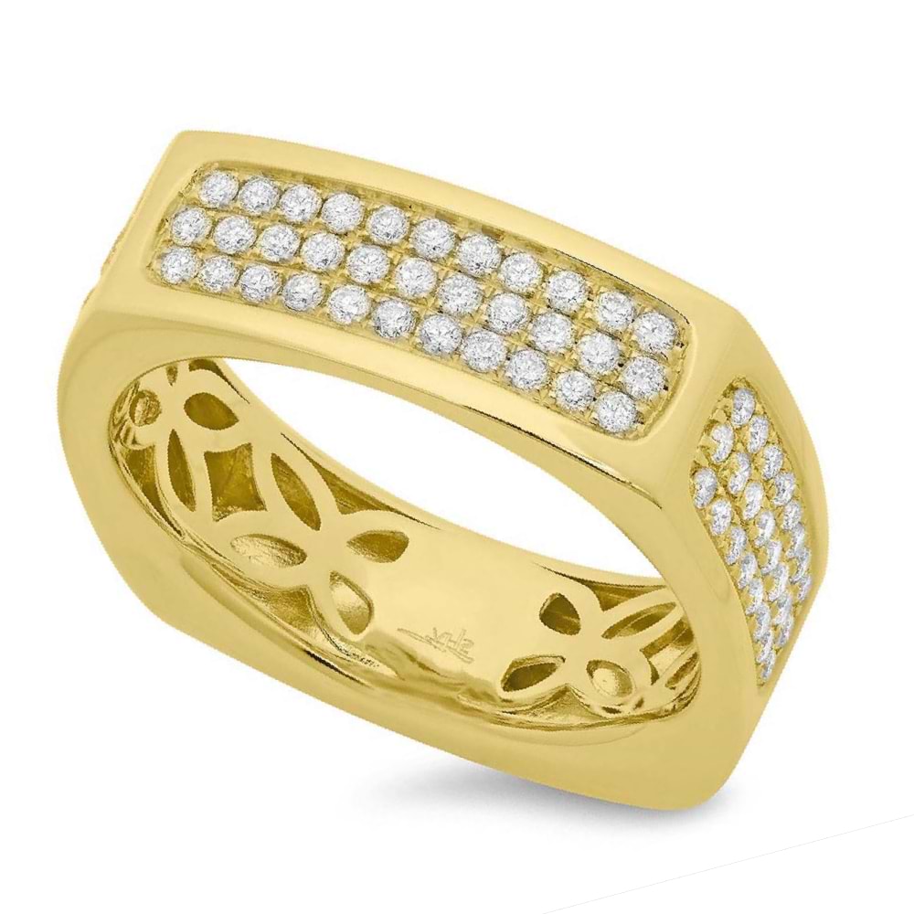 0.94ct 14k Yellow Gold Diamond Men's Ring