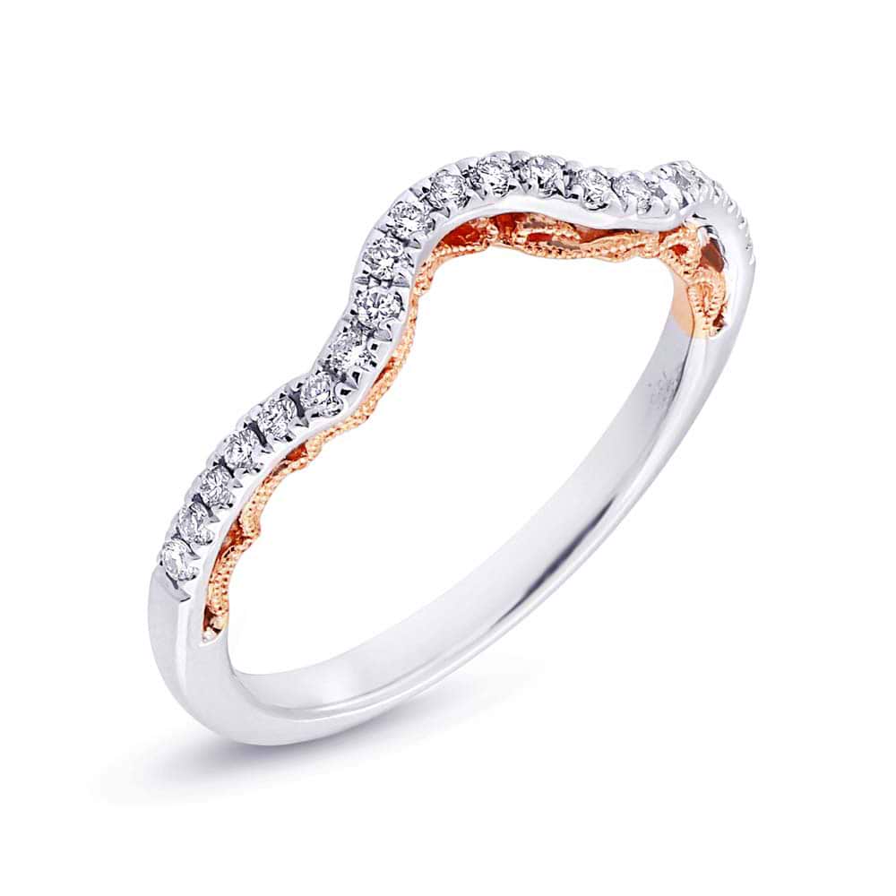 0.19ct 14k Two-tone Rose Gold Diamond Shadow Band