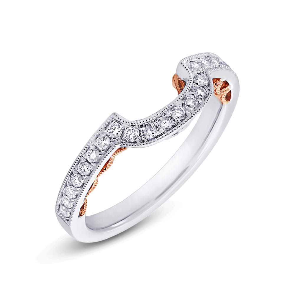 0.29ct 14k Two-tone Rose Gold Diamond Shadow Band