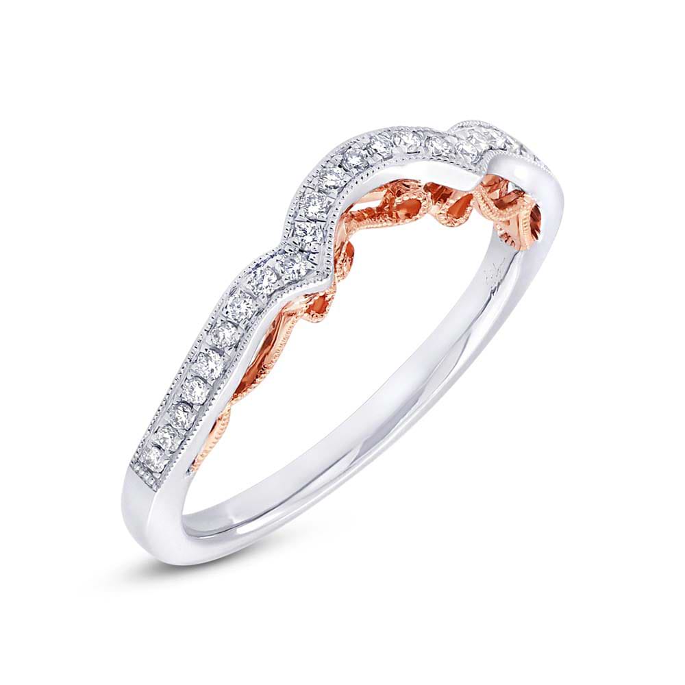 0.16ct 14k Two-tone Rose Gold Diamond Shadow Band