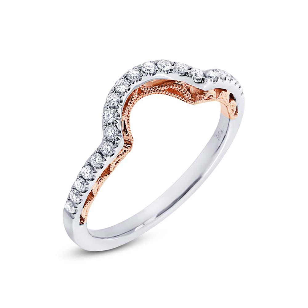 0.25ct 14k Two-tone Rose Gold Diamond Shadow Band