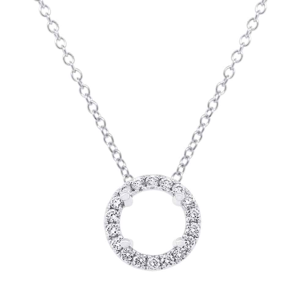 0.28ct 14k White Gold Diamond Semi-mount Pendant Necklace