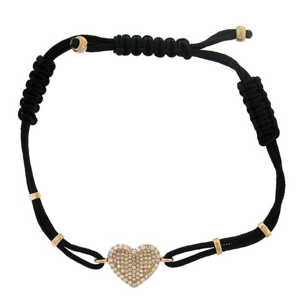 0.40ct 14k Rose Gold Diamond Heart Bracelet