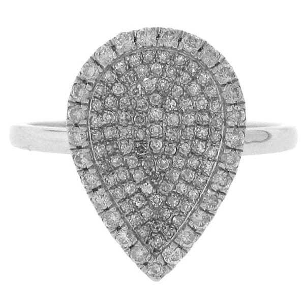 0.50ct 14k White Gold Diamond Pave Lady's Ring