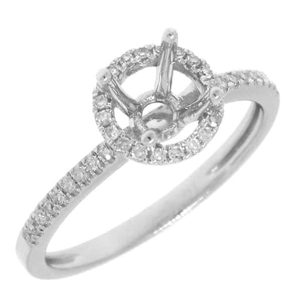 0.15ct 14k White Gold Diamond Semi-mount Ring