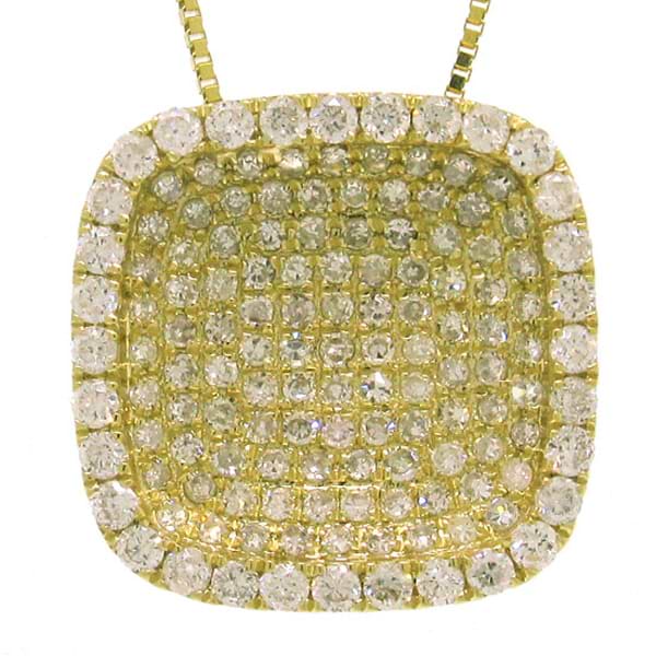 0.60ct 14k Yellow Gold Diamond Pave Pendant Necklace