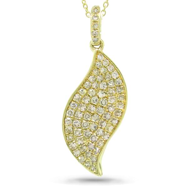 0.44ct 14k Yellow Gold Diamond Pendant Necklace