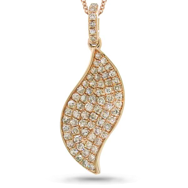 0.44ct 14k Rose Gold Diamond Pendant Necklace