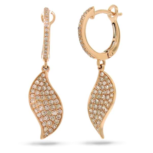 0.67ct 14k Rose Gold Diamond Earrings