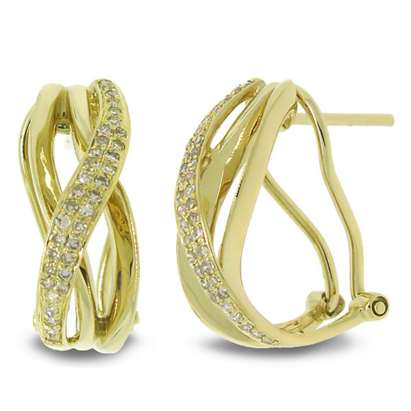 0.27ct 14k Yellow Gold Diamond Bridge Earrings