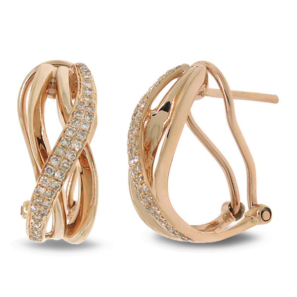 0.27ct 14k Rose Gold Diamond Bridge Earrings