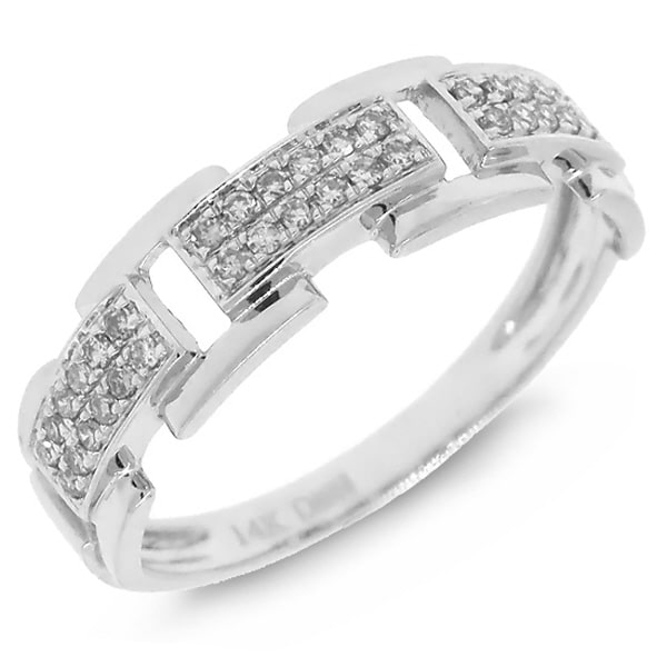 0.18ct 14k White Gold Diamond Link Ring