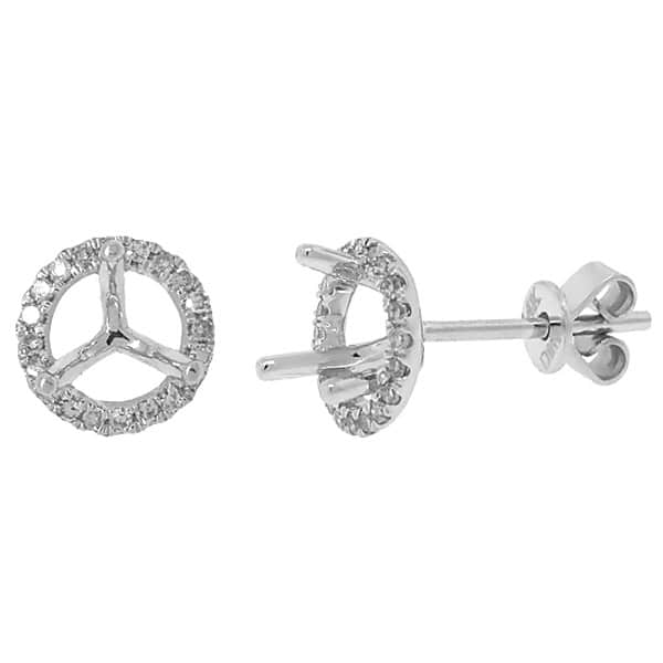 0.16ct 14k White Gold Diamond Semi-mount Earrings