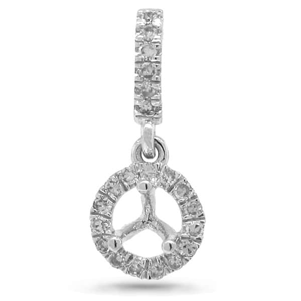 0.08ct 14k White Gold Diamond Semi-mount Pendant Necklace